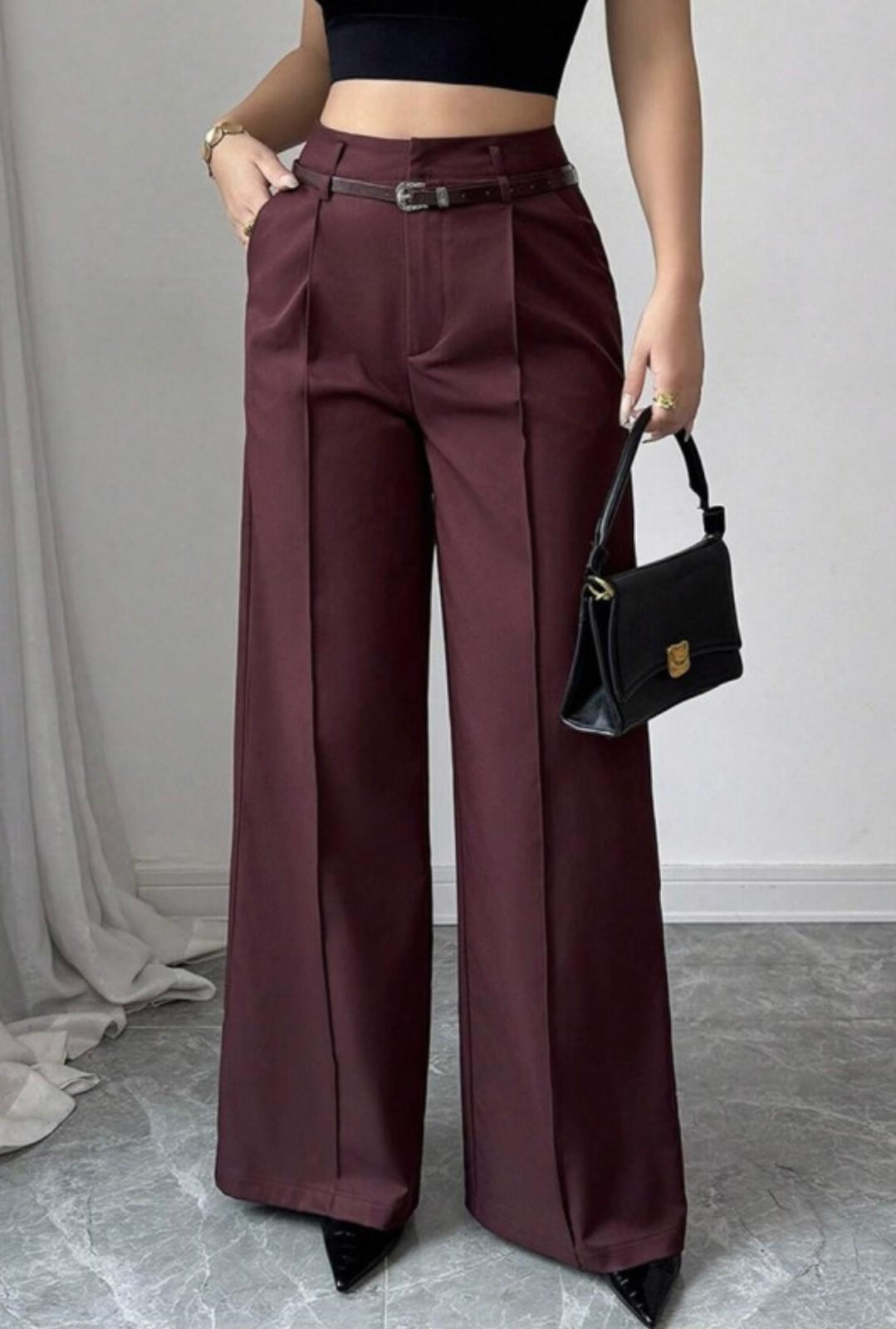 Elegant Dress Pants Burgundy